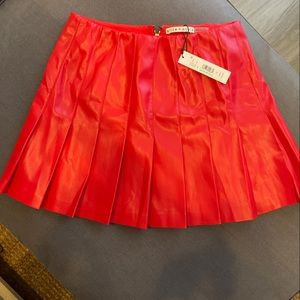 Vegan Leather Pleated Mini | Alice & Olivia